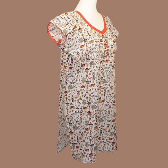 White Printed Cotton Kurta for Everyday Wear | Muvvas Boutique - Picture 1 of 9